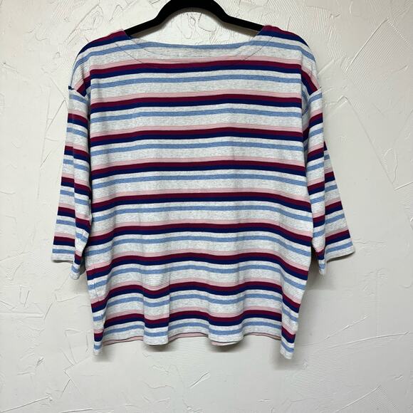 J. Jill Ribbed Striped Textured Knit Top Size Medium - Picture 6 of 6